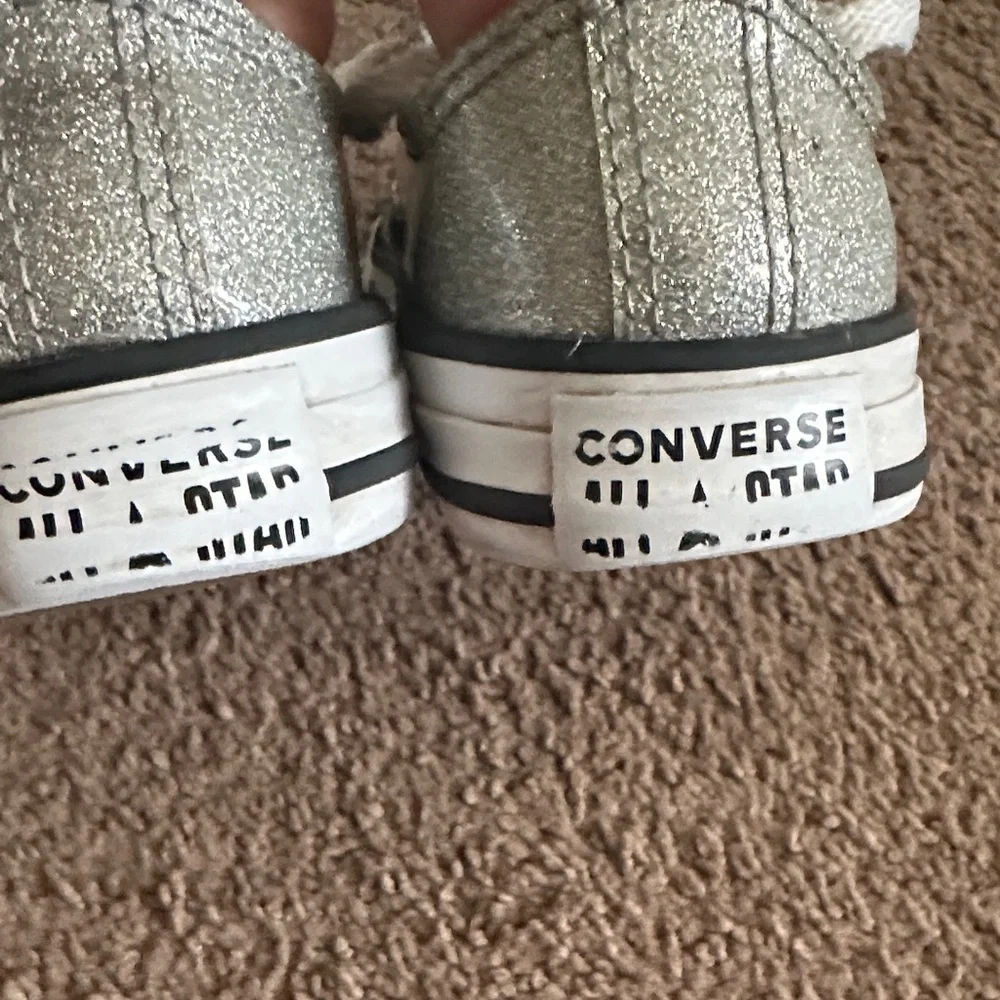 Converse Kids Shimmering Silver Sneakers